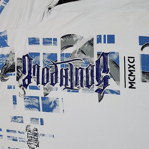 VINTAGE SOUTHPOLE RAISED LOGO MCMXCI WHITE CREW-NECK TEE-SHIRT - Picture 2 of 16